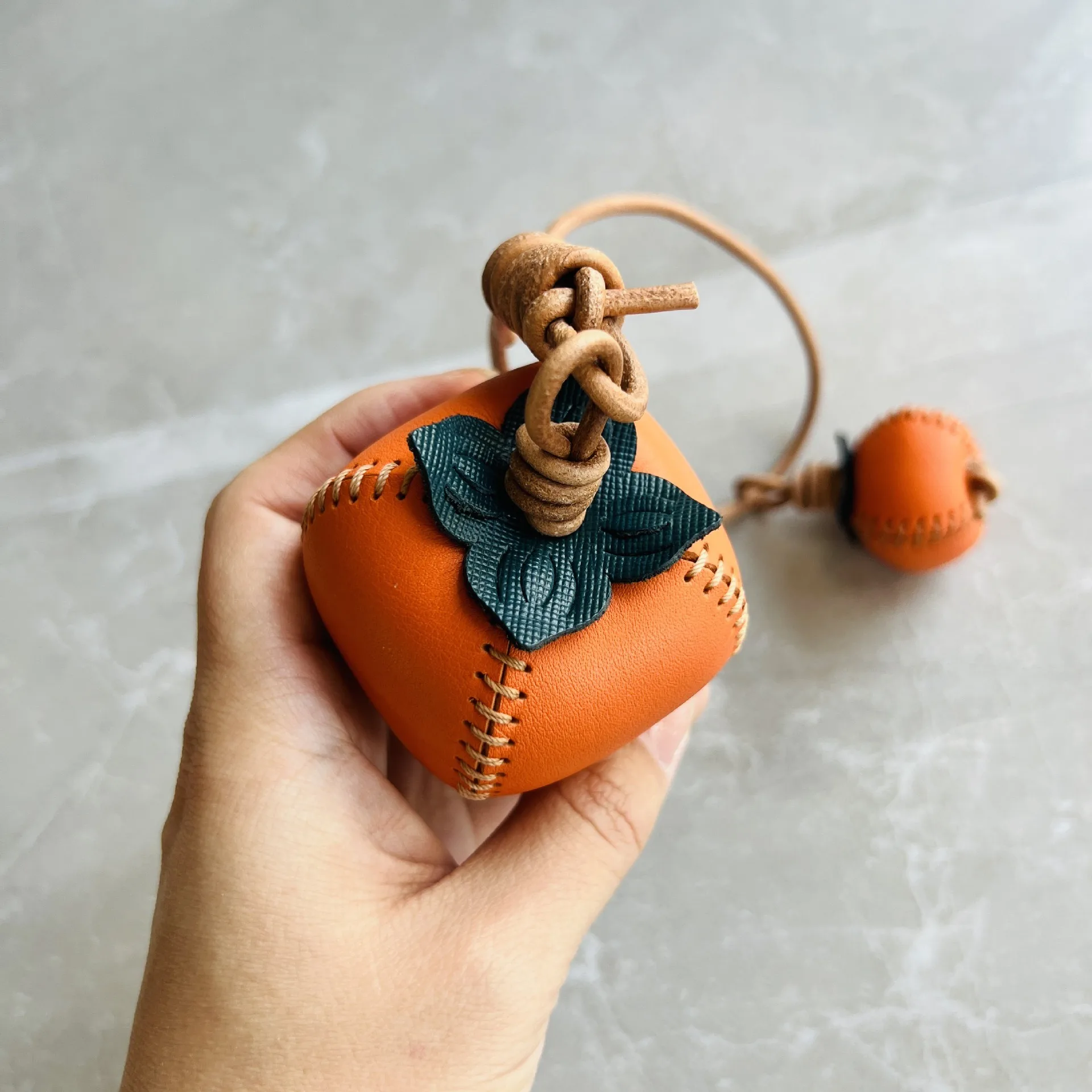 Genuine Leather Fruit Bag Charms Handmade Keychain For Handbags_voghion.com