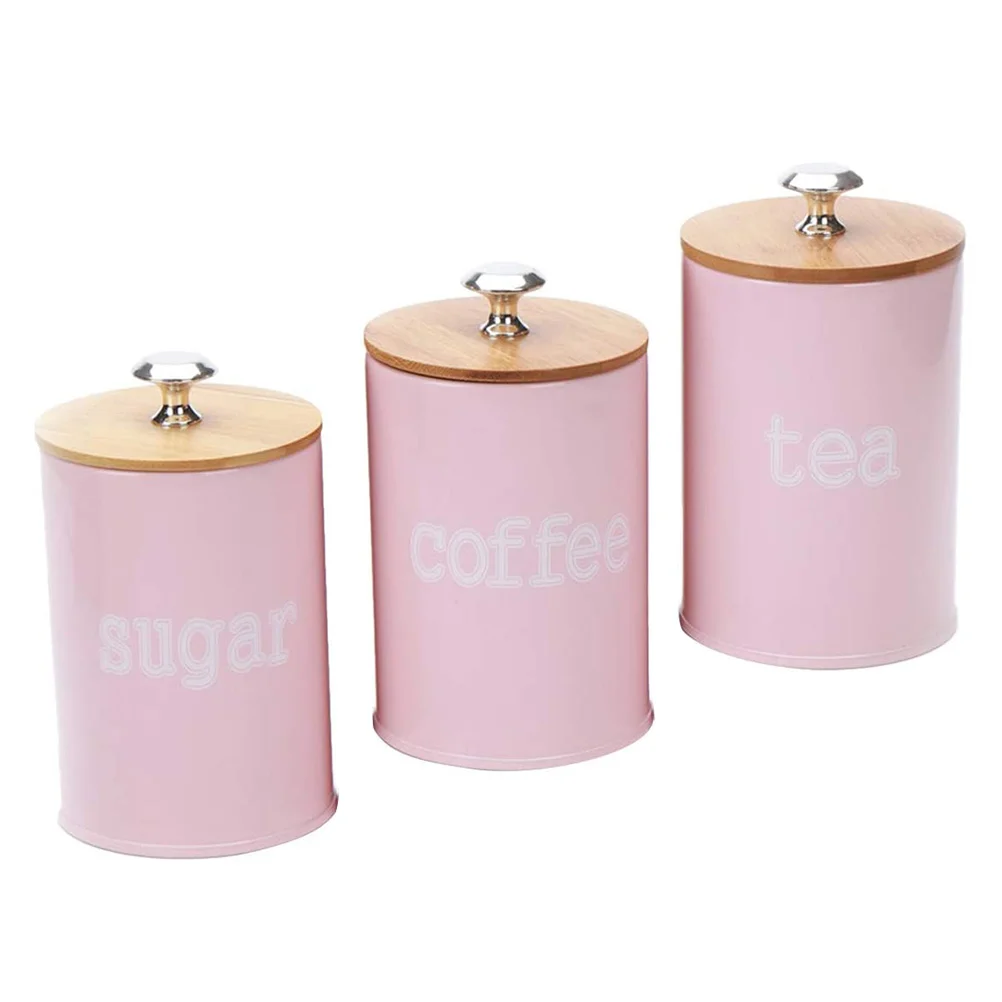 

3Pcs Kitchen Grain Storage Jar Decorative Tea Container Dustproof Coffee Bean Canister