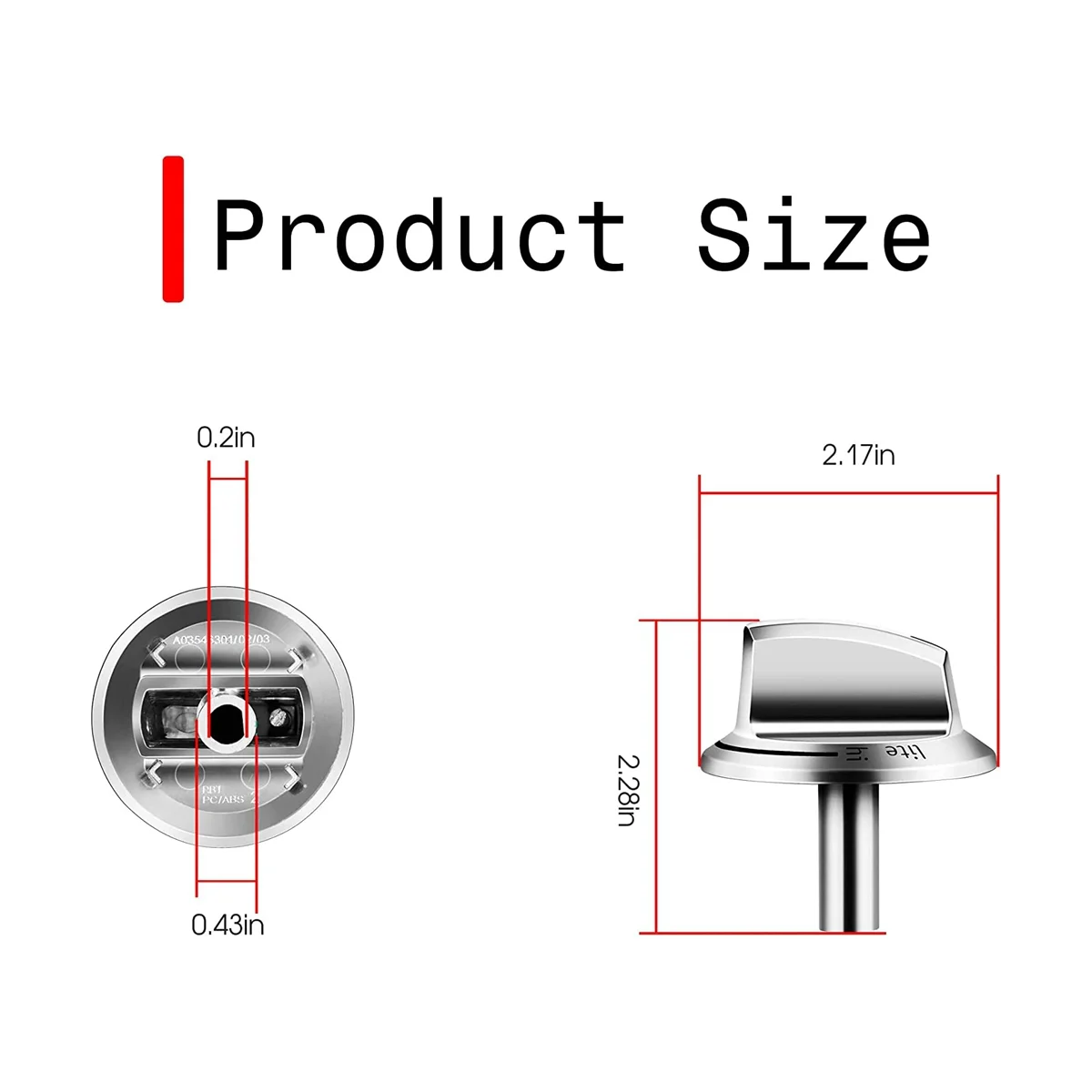 Botões do fogão a gás para geladeira, Gás Range Knobs, Botão do fogão a gás, Substituição Control Knobs, 5304525746, 5304504839, 5304525746