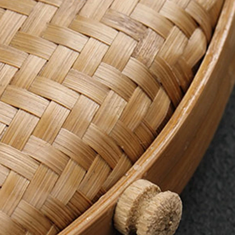 Tea Storage Basket Handmade Bamboo Pu 'Er Tea Storage Basket Box Chinese Style Gift Box Living Room Furniture Decoration 5