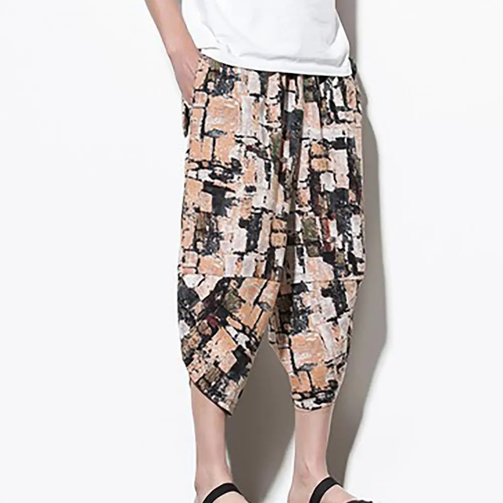 

Baggy Pants Solid Loose Wide Leg Streetwear Korean Style Crossed Leg Opening Pants Bloomers Calf Length Pants Joggers