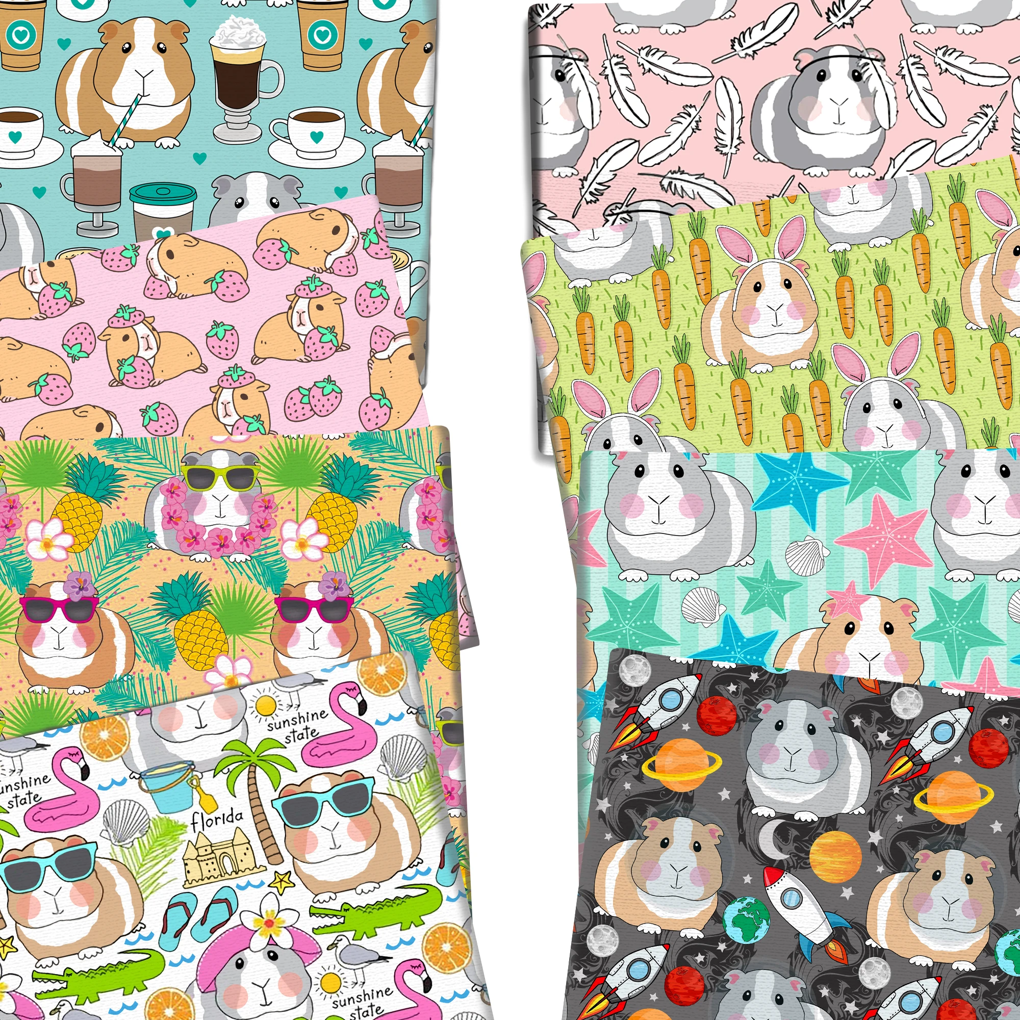 50145cmSummerPatchworkGuineaPigPolyesterCottonFabricforTissue