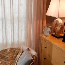 Rideau de fenêtre Simple de couleur Pure, nouveau, lumineux, de luxe, pour décoration de chambre à coucher, salon, salle à manger 