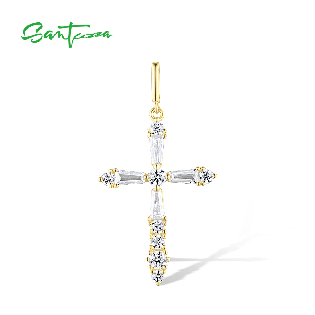 Pendant Necklace Silver Pendant Women 925 Sterling Silver Cross Pendant Cubic Zirconia Wedding Engagement