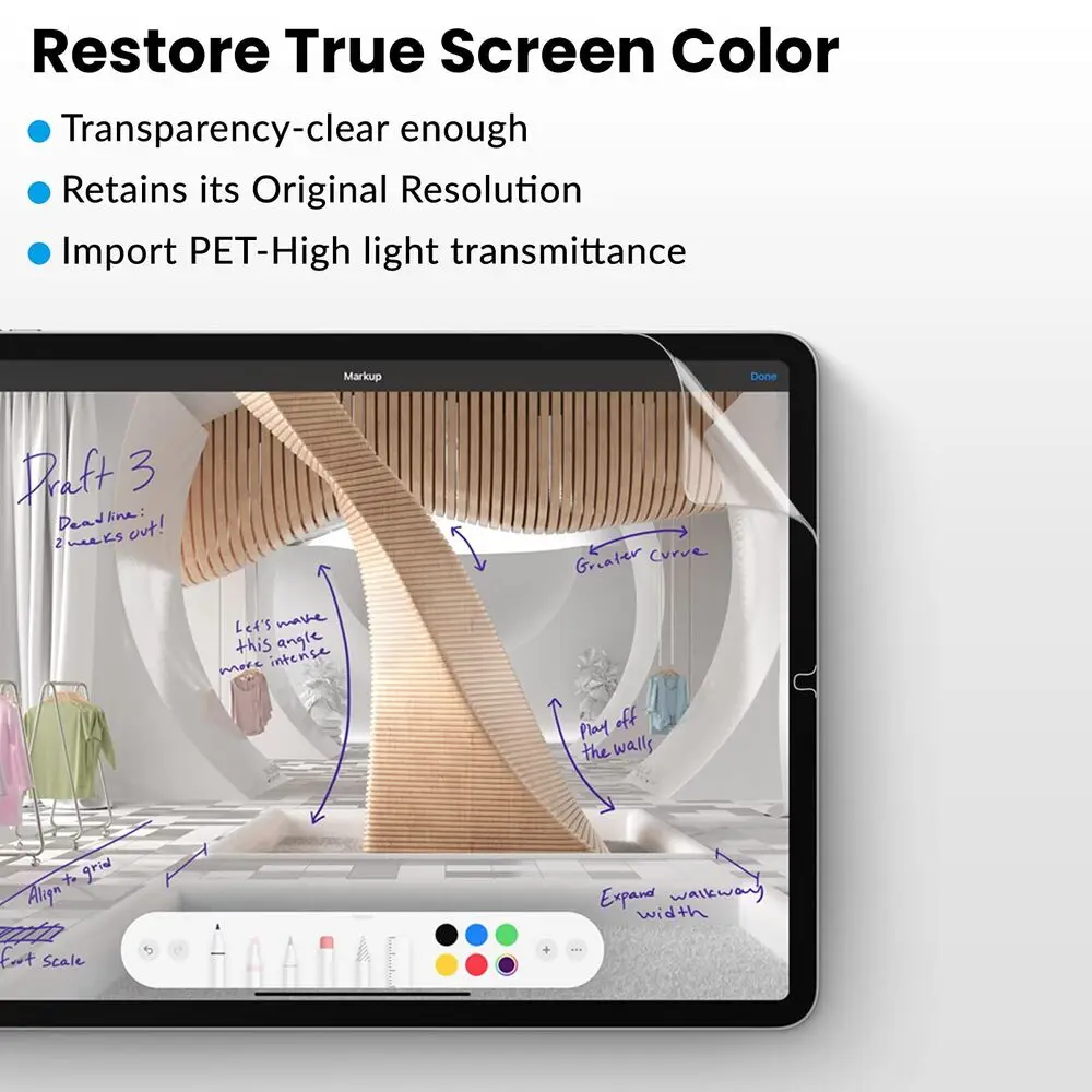 Matte Screen Protector For iPad mini A17 Pro 2024 mini7 mini 6(8.3inch)Write On Paper Writing Paint Soft Film 4