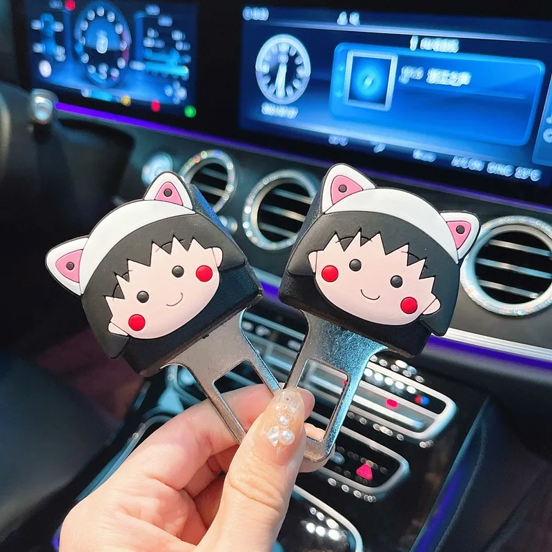 애니메이션 헬로 키티 자동차 안전벨트 클립 익스텐션 플러그, 카와이 안전 잠금 버클, 안전벨트 익스텐더 변환기, 자동차 액세서리, 2 개