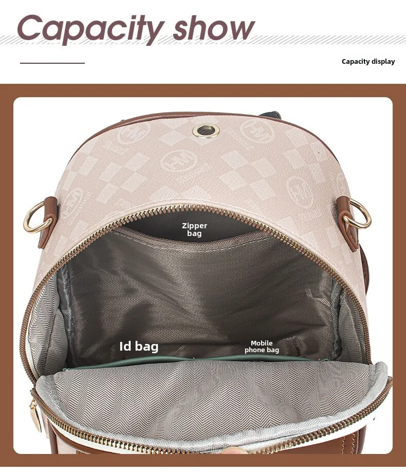 Rucksack Damentasche Feste Form Rucksack im koreanischen Stil Bedruckter Damen-Reiserucksack Große Kapazität Schultasche_voghion.com