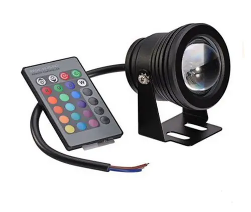 

10W 12V Underwater RGB Led Light 1000LM Waterproof IP68 Fountain Pool Light 16-Color Color + 24-Key Infrared Remote Control