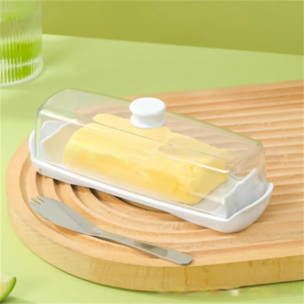 Butter Storage Container Dust-Proof Dishwasher Safe Spatula Easy Grip Butter Box With Lid Handle Plastic Dish For Fridge