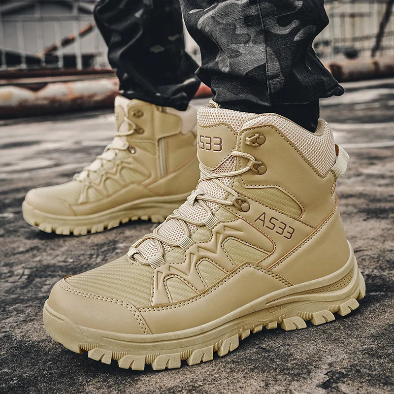 Stivali Militari Da Uomo Combat Mens Caviglia Tattica Big Size 39-46 Army Scarpe Maschili Sicurezza Sul Lavoro Moto S