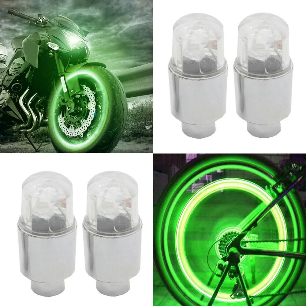 

4X Auto Tyres Dust Bar Air Cap Lever LED Light Cover Accessory Designed For Bike Car And Motocycle