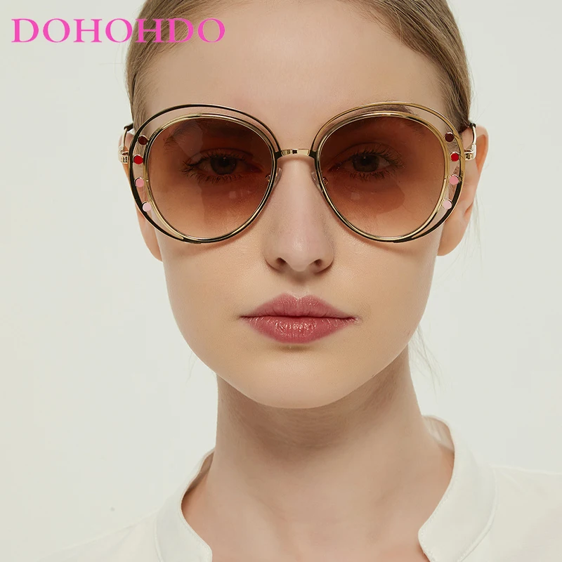 

DOHOHDO Fashion Oval Large Frame Sunglasses Women Personalized Frame Sun Glasses Men Luxury Brand Eyeglasses UV400 Gafas de sol