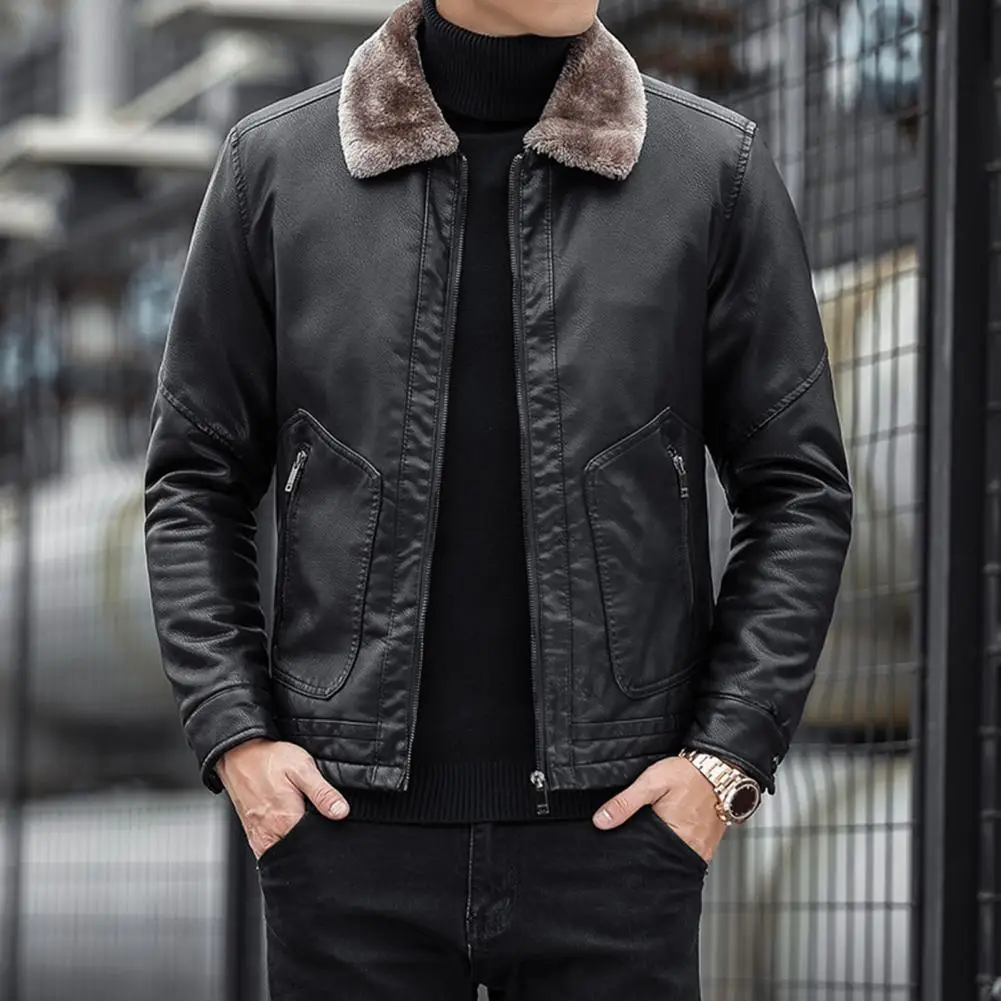 Men's Plus Size PU Leather Jacket | Elegant Jackets With Buttons