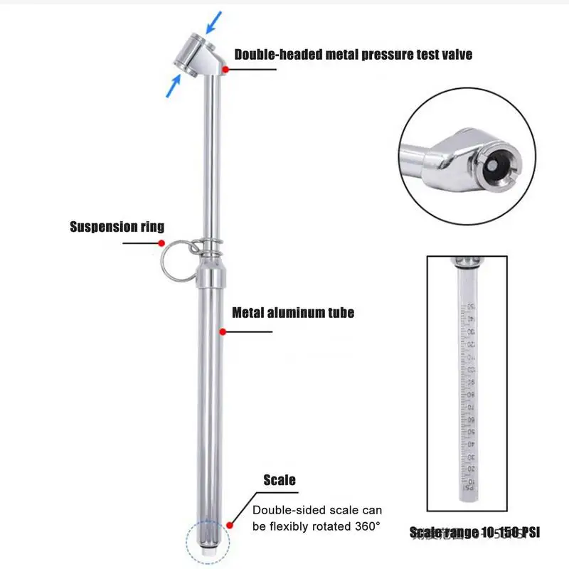 Double Head Tire Pressure Gauge Pencil Tire Pressure Gauge Heavy Duty Tyre Stress Checker Tool Auto Tire Pressure Tester Pencil