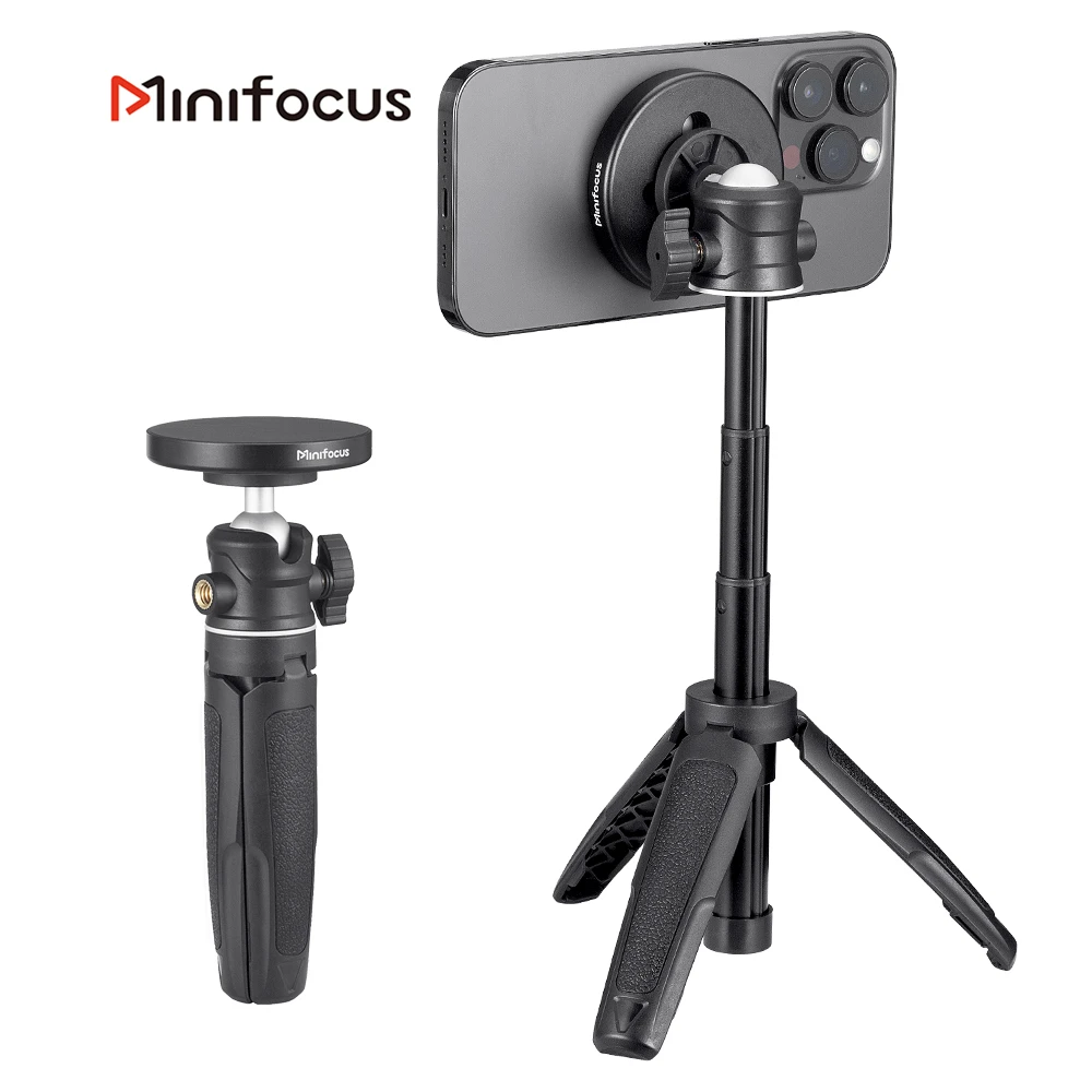 Smartphone Tripod Magnetic Mini Extendable Selfie Stick 360&deg; Ball Head Tripod Stand Handle Grip For iPhone 14 13 12