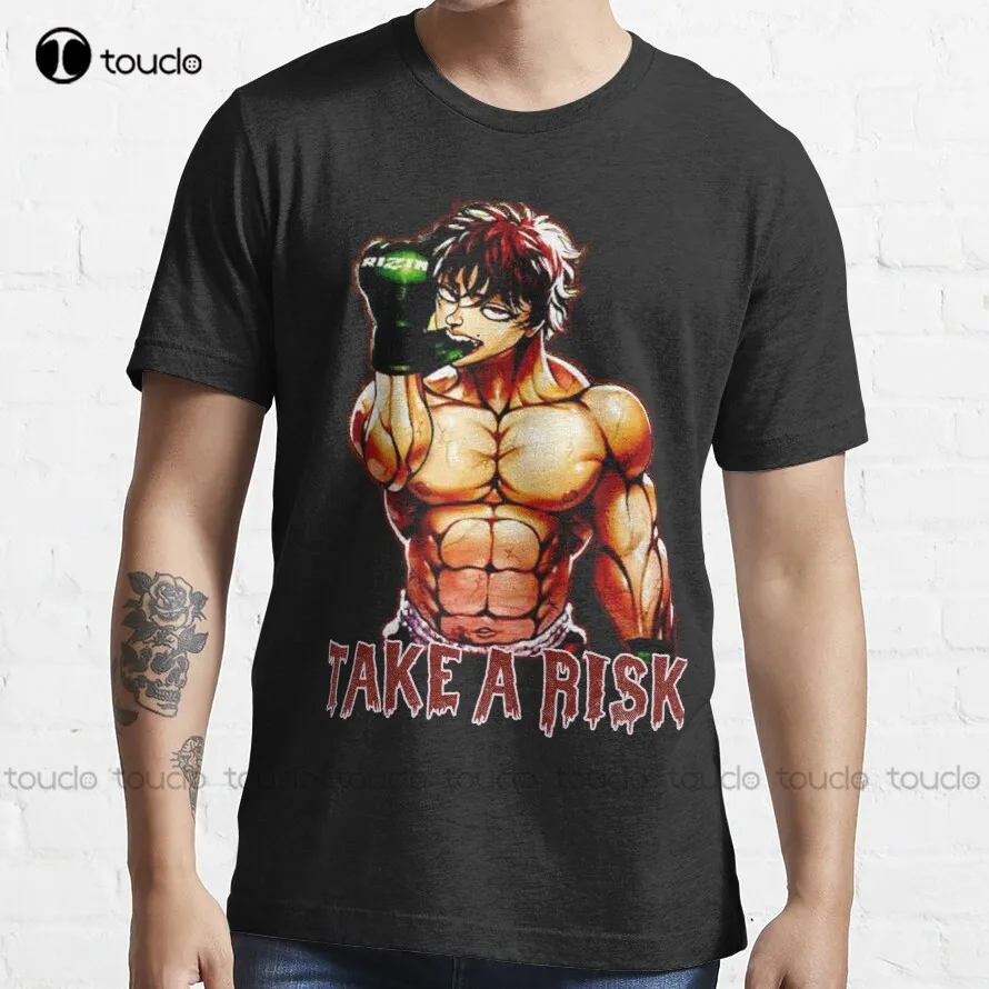 

Футболка Baki с логотипом для otaku, футболка для фитнеса, тренировочная футболка, мужские футболки на заказ, модная забавная Мужская футболка для подростков, унисекс, Новинка