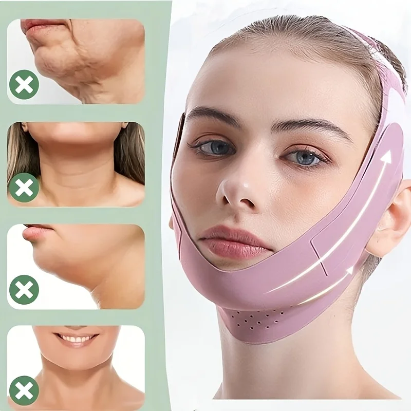 Face Slimming Mask for Women - Reusable Jawline Trainer & Double Chin Reducer, Non-Surgical Face Lift Band Hypoallergenic