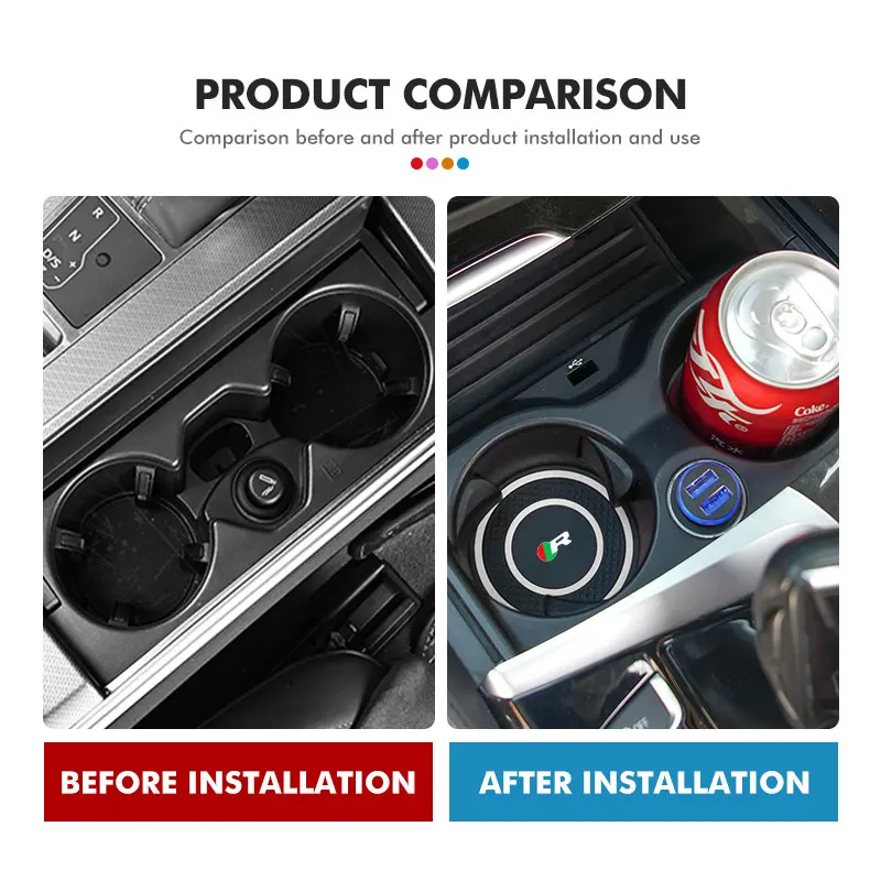 2pcs Silicone Car Cup Holder Anti Slip Insert Coasters Pads For Jaguar S-Type F-Type X-Type F-Pace I-Pace E-Pace XFR XKR 3