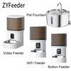 Smart WiFi pet feeder with camera and fountain
