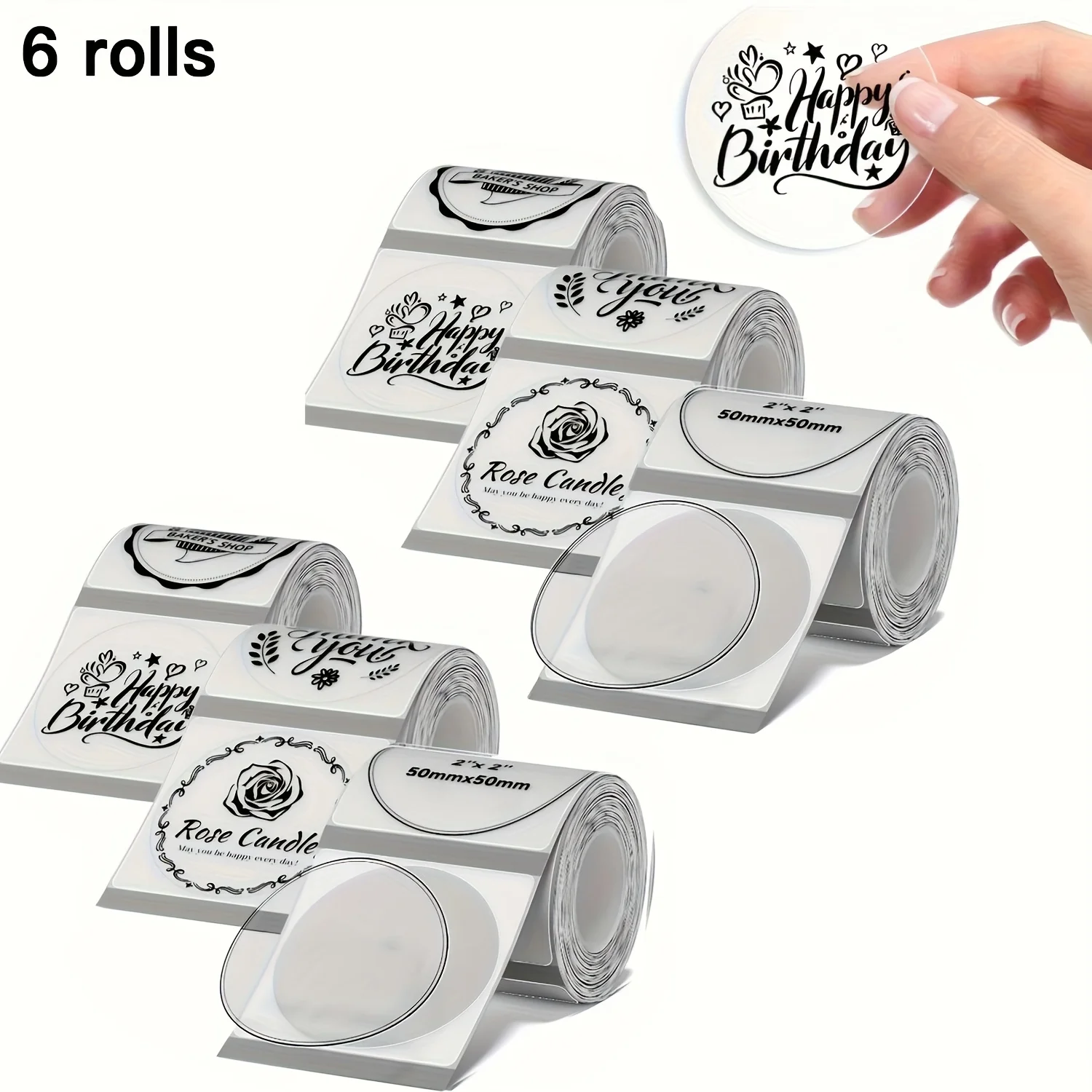 High-Adhesion 50x50mm Round Transparent Labels