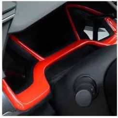 Car Moulding Decoration Car Air Conditioner Trim Interior Mouldings Interior Moulding Trim Strip Door Protective Film Dashboard Cover Car Grille Trim Car Gear Shift Knob Cover Car Gear Cover Trim Car Headlight Switch Trim Car Dashboard Decorative Frame Dial Rings Trim Red Crabon Fiber for 10th Accessories Replacement