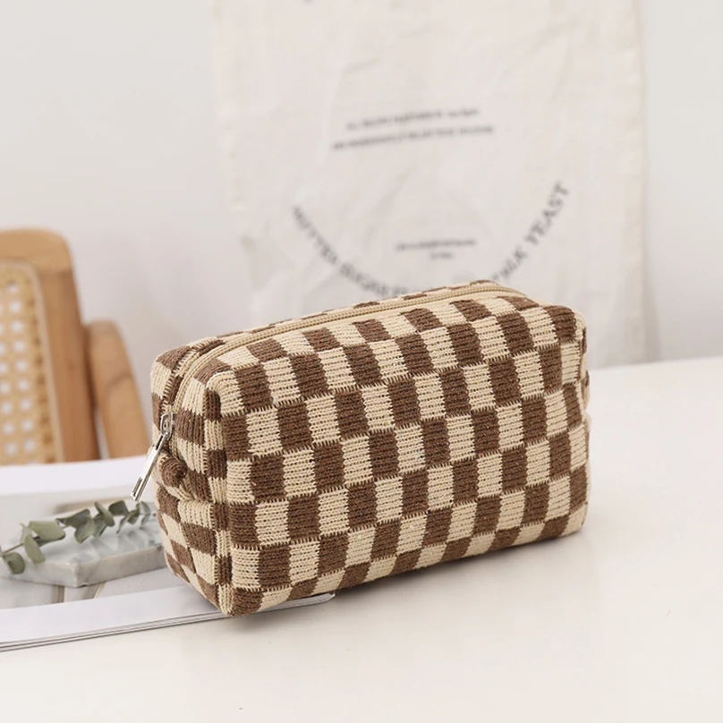 

Knit Lattice Pencil Case Kalemlik Pencils Case Kawaii Stationery Large Capacity Bag School Supplies Estuches Escolar Pencilcase