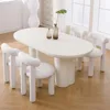 Modern Boucle Dining Chairs Set of 4, Sherpa Fabric Upholstered Barrel Dining Chairs Armless Curved Back Accent Chairs 5