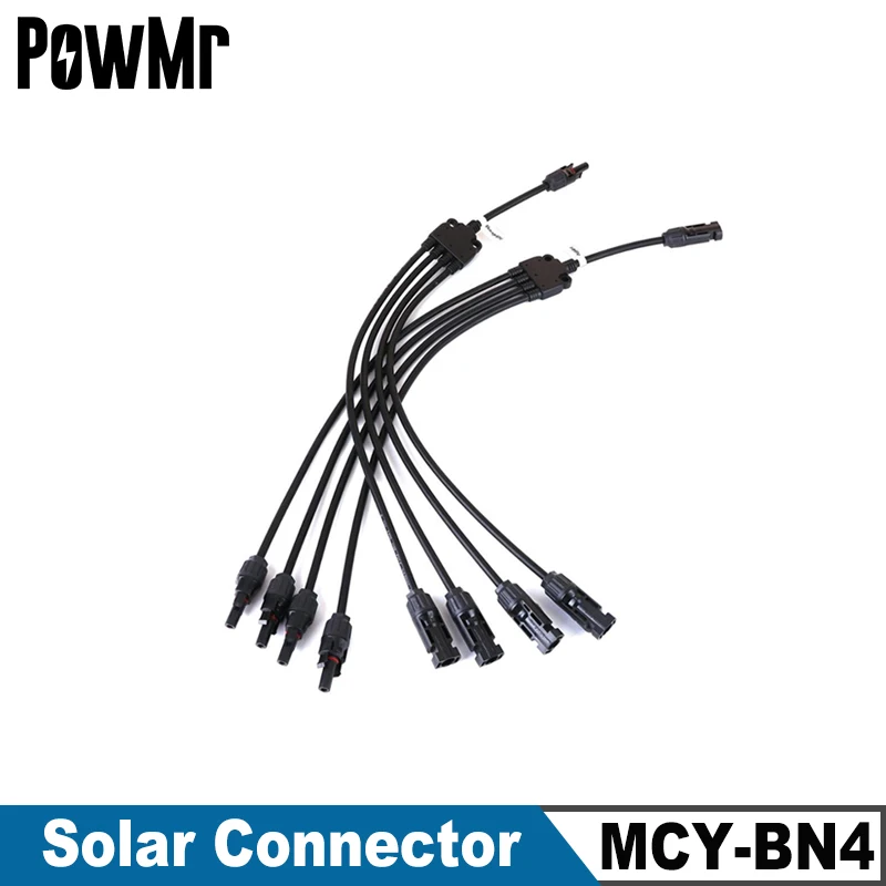 Powmr Una Coppia Solare Panelconnector Y Tipo 4 Ramo Uno A Quattro Combinatore Pannello Solare Collegamento Maschio E Femmina Pannello Cavo Y-A5