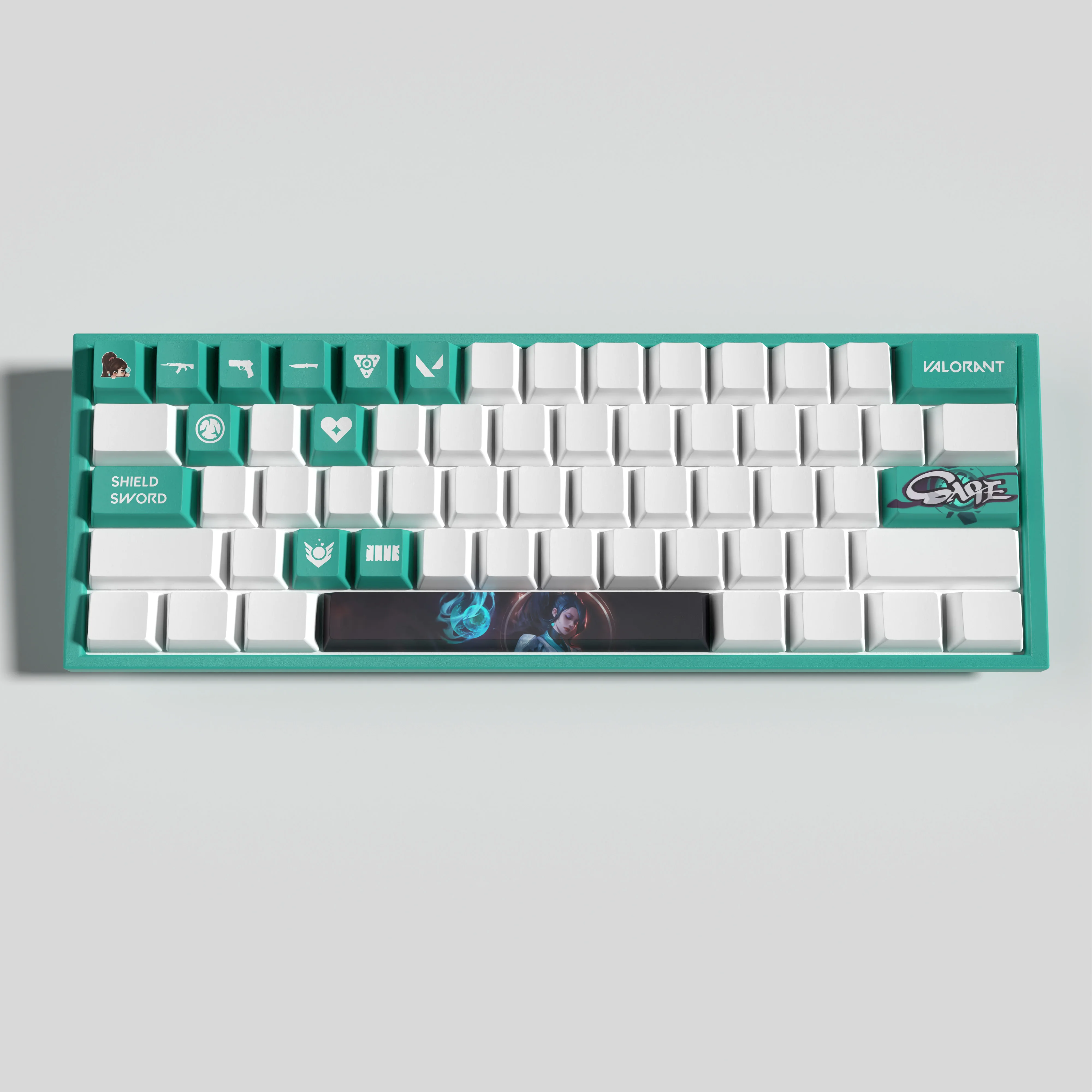Sábio-novo Design Valorant Keycaps Perfil Oem Mini Conjunto de 14 Teclas Pbt Dye Sub Keycaps - Imagem 3