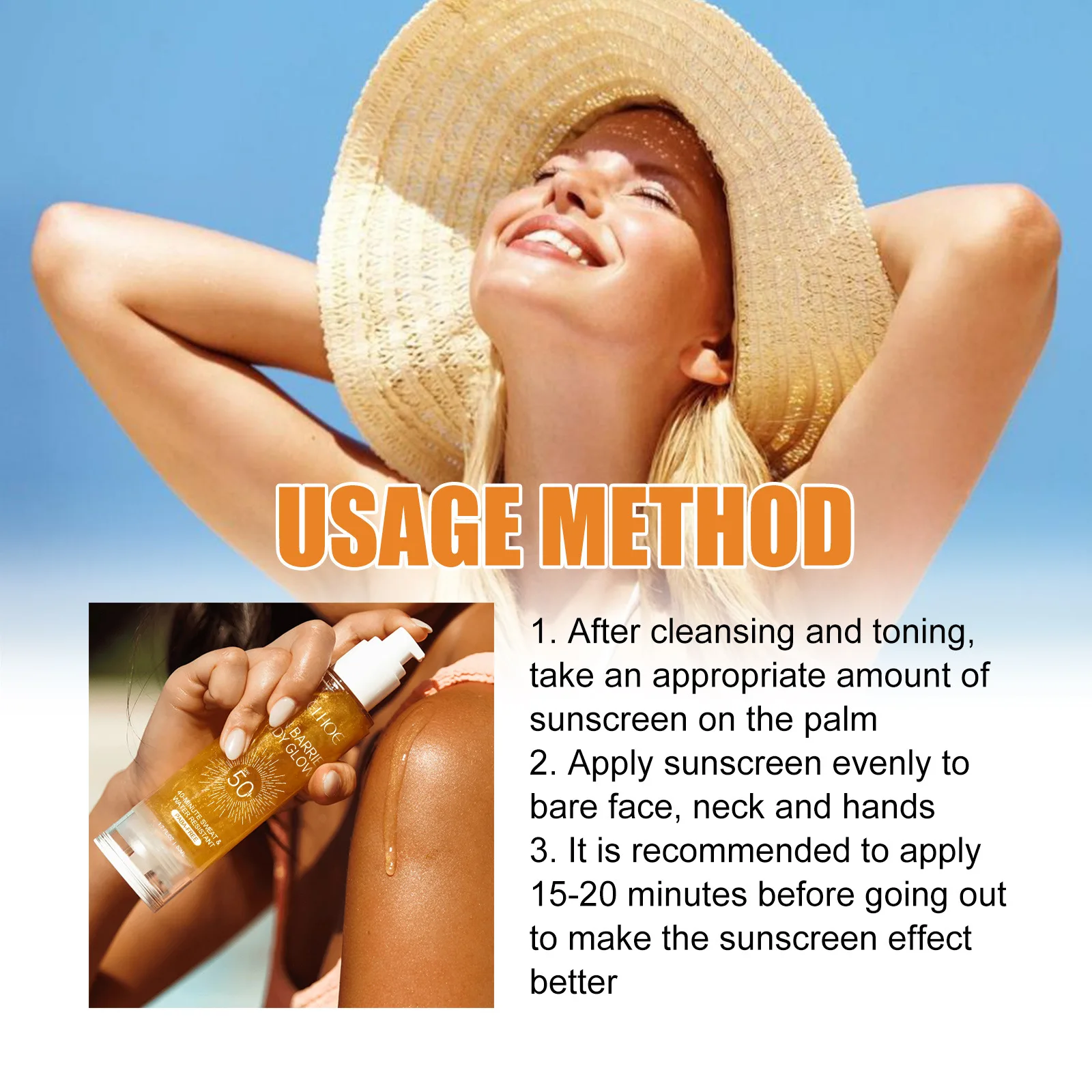 EELHOE Sunblock Spf 50 for Face Skin Care Moisturizing Face Repair Skin Barrier Oil Control Non-stick Anti Sun Protection Cream