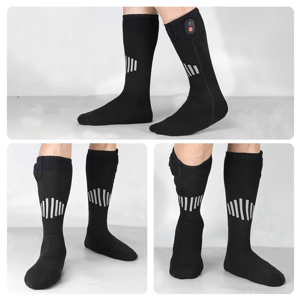 Calcetines térmicos de invierno para hombre y mujer, medias térmicas con carga USB, 65 ° C, infrarrojos, para Moto, esquí, Camping, calefacción eléctrica