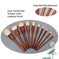 Sandalwood Makeup Brushes Set Powder Blush Foundation Blender Sculpting Eye Shadow Chinese Vintage Style Beauty Make Up Brush