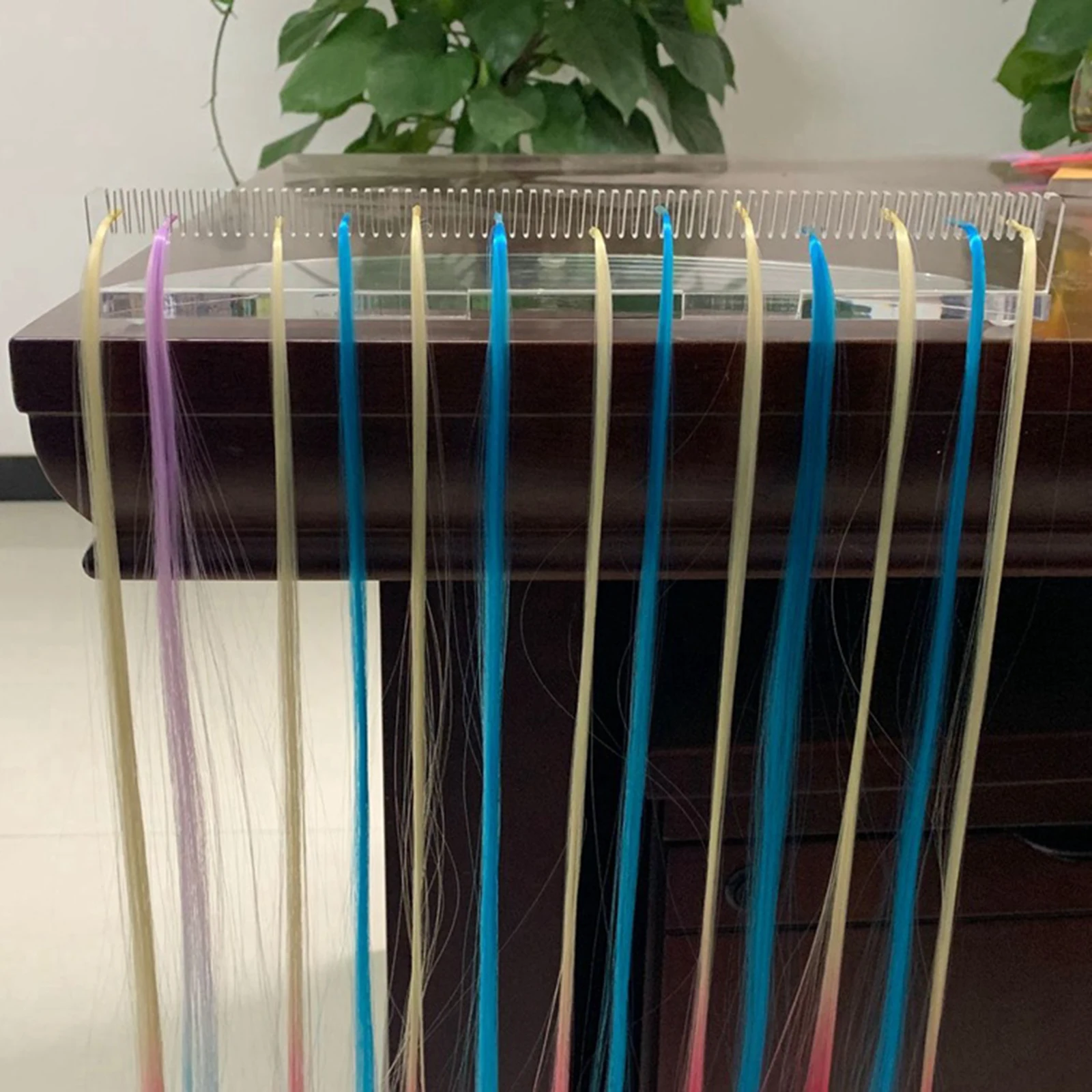 머리 확장 랙 Braiding 아크릴 머리 가닥 홀더 엉킴 방지 디스플레이 스탠드 초보자를위한 Braiding 헤어 랙 데스크탑