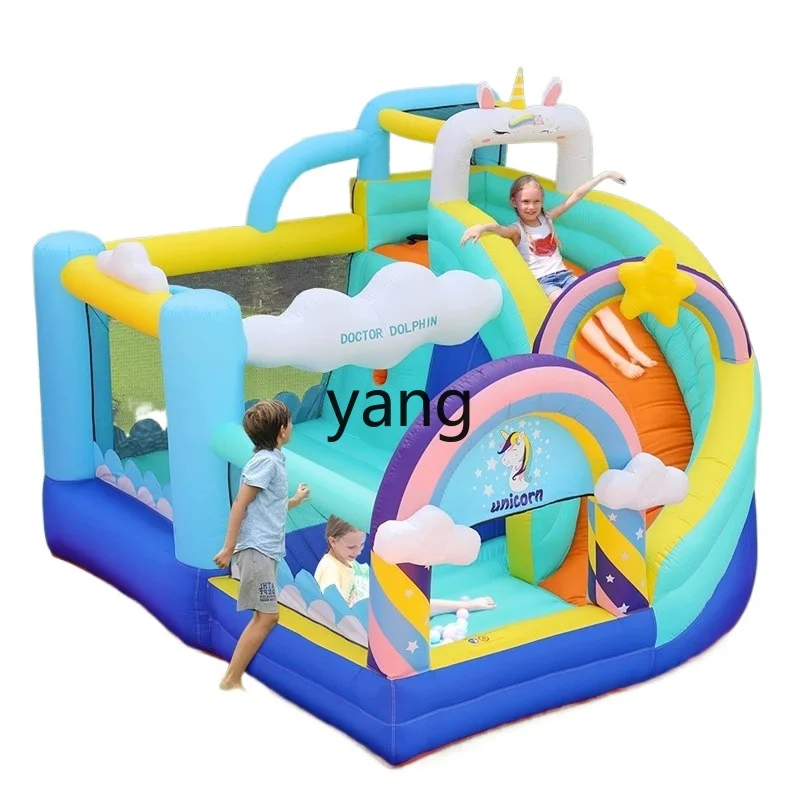 

L'm'm Unicorn Inflatable Castle Indoor Small Household Children Trampoline Naughty Castle