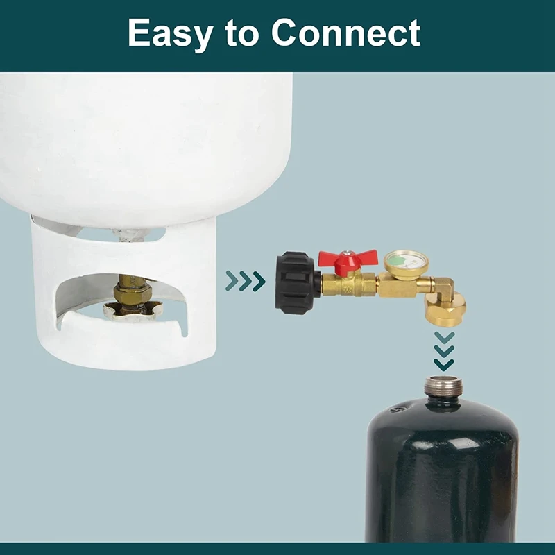 Propane Refill Adapter With Valve And Gauge, Fill 1 Lb Bottles From 20 Lb  Tank, 90-Degree Elbow Design, Easy To Use - AliExpress