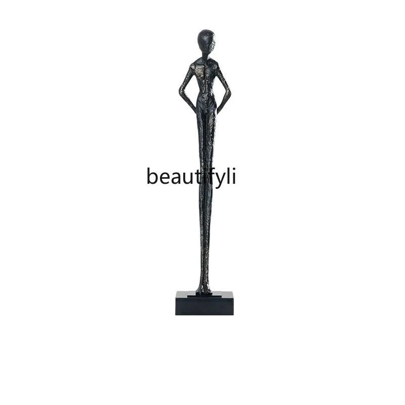 

Креативная металлическая абстрактная фигурка, Декоративная скульптура для входа в вестибюль отеля, металлическое мягкое украшение для мужчин