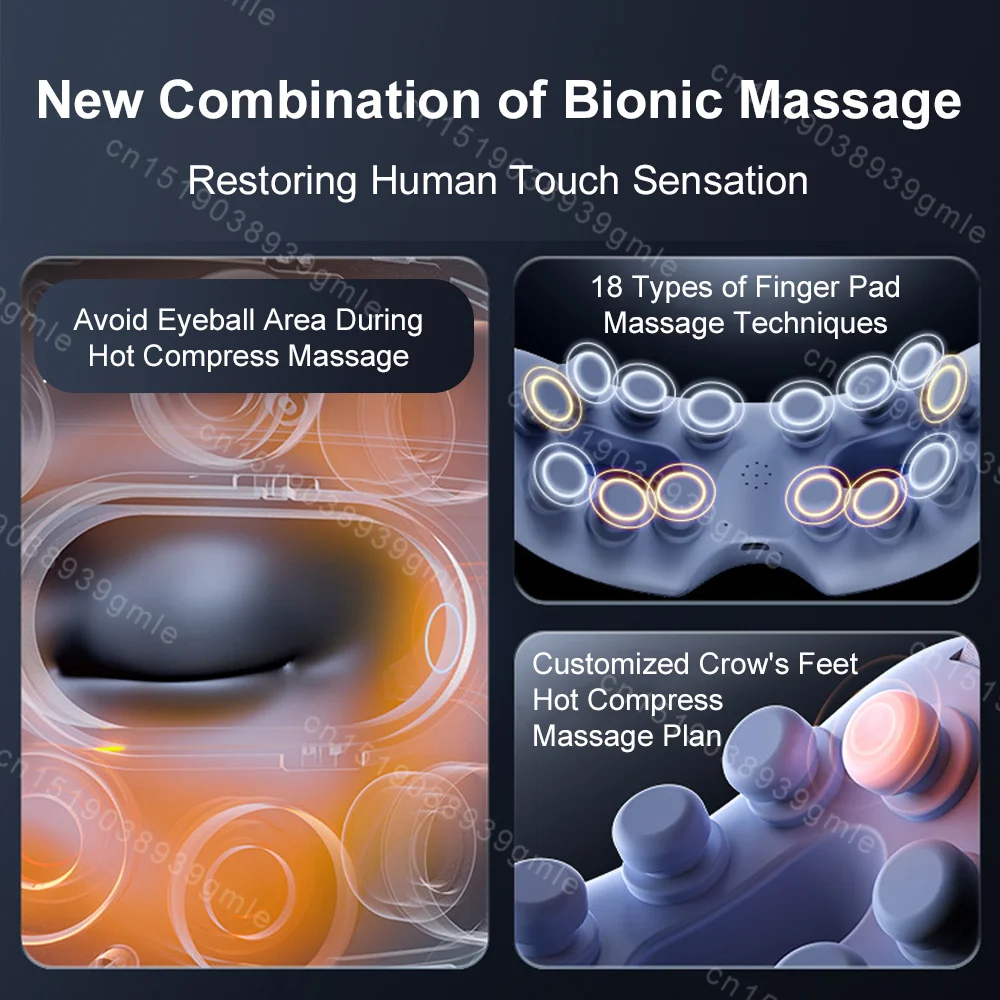 4D Eye Massager Vibration Eye Care Instrument Acupressure point Hot Compress Massage Glasses Fatigue Eye Glasses Eyes Soothing