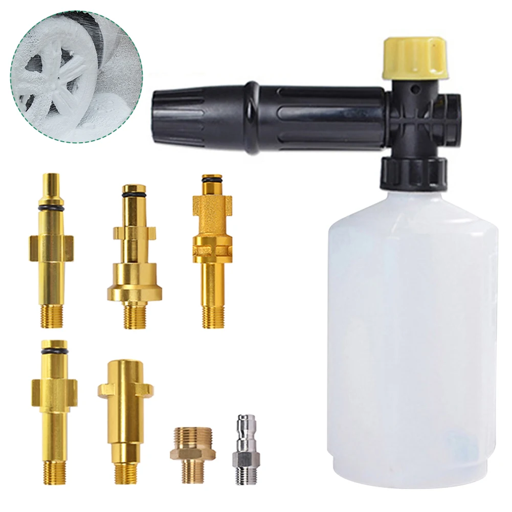 

60-180Bar Car Wash Snow Foam Lance Foam Cannon Sprayer Nozzle 0.6L Car Wash Cleaning High-Pressure Water Gun Foam Pot