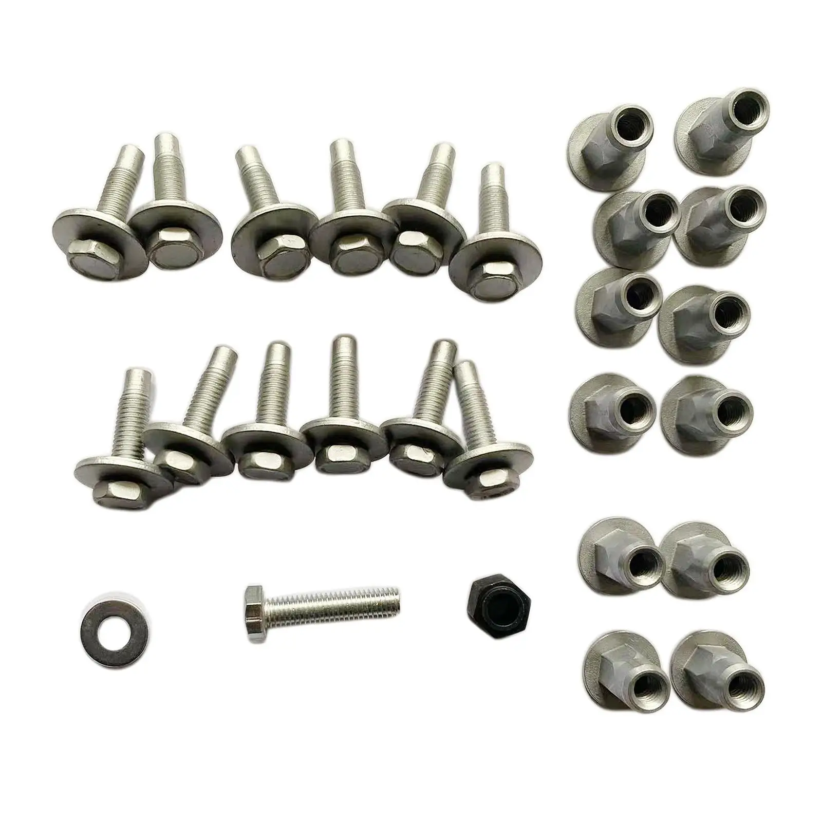 27 Pieces Car Sidestep Mounting Hardwares Vehicle High Performance Iron Nuts Bolts Set for 1500 2500 3500 Accessory