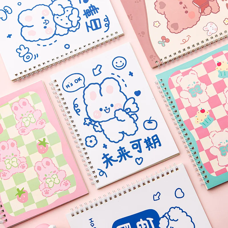 Cartoon Double-sided Release Paper Notepad A5 Coil Thicken Sticker Album for Collect Tape Sticker Handbook release paper storage book