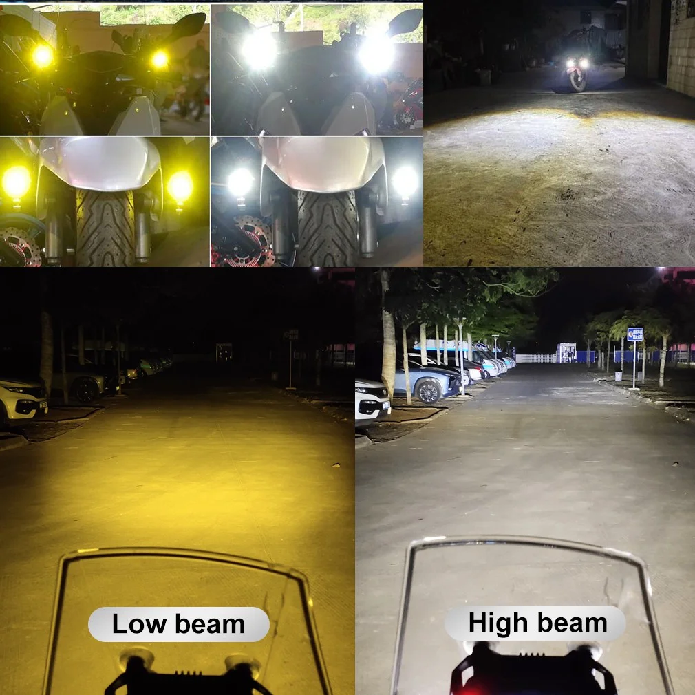1Box Mini Motorcycle Led Lights Spot Light Waterproof Hi&Low Motorcycle Headlight LED Bulbs