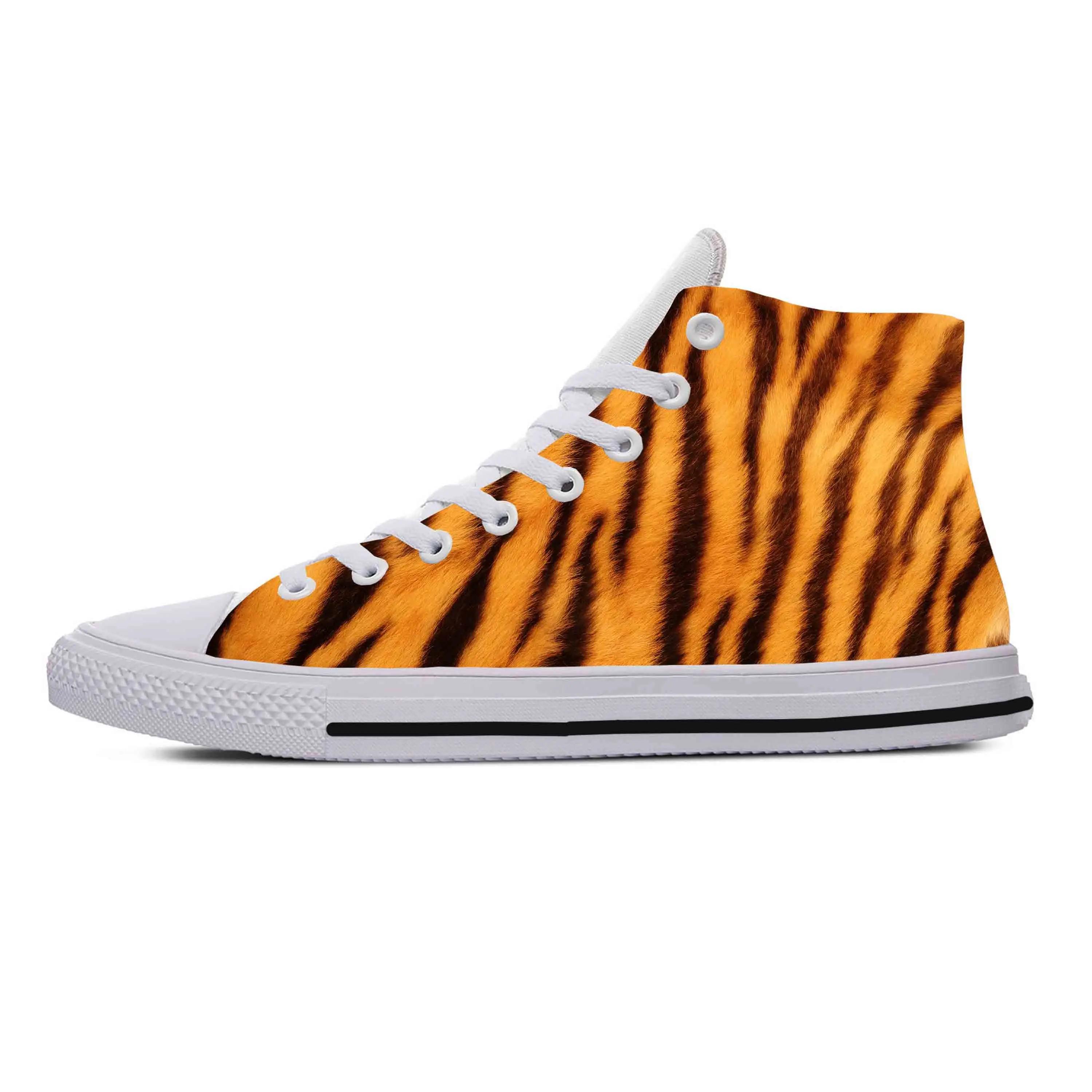 Animal Tiger Stripe Skin Pattern Fashion Popular Casual Cloth Shoes High Top Confortevole Traspirante 3D Print Uomo Donna Sneakers