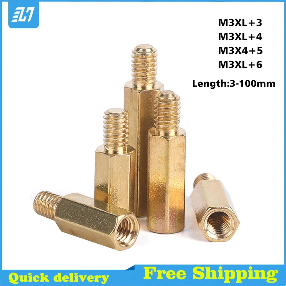 Brass Hex Standoff Hexagon Thread Metric Male Female Pcb Stud Spacer M3