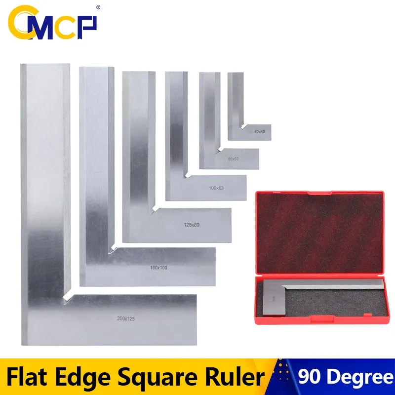 CMCP Gauge 90 Degrees Flat Edge Square Ruler Angle Ruler Measuring Tool Carpentry Woodworking Tools