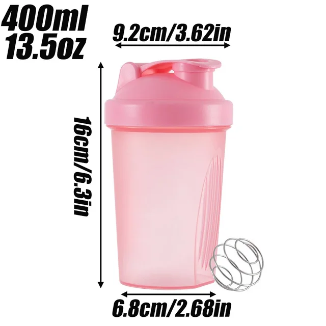 400ML Shaker Bottles Whey Protein Powder Mixer Bottle Sport Water Cups Fitness Gym Shaker Outdoor Portable Plastic Drink Cup 5