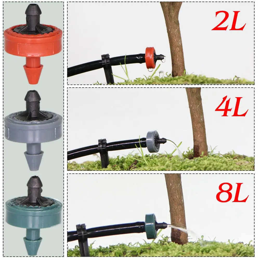 Plants Irrigation Kits Drip Irrigation Spike Irrigation Fittings Drip Irrigation Sprinklers Drip Irrigation Garden Dripper Drip Irrigation Stakes 20PCS 2L 4L 8L Automatic Pressure Compensated Dripper Agricultural Garden Lawn Drip Irrigation Steady Flow Emitters 4/7mm Hose