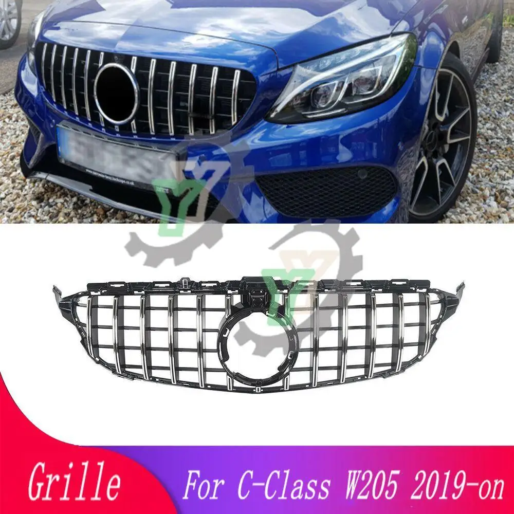 

GT Diamond Front Bumper Grille For Mercedes Benz C Class W205 Grill C205 S205 2019-2021 C200 C260 C180 C250 C300 Coupe Tuning