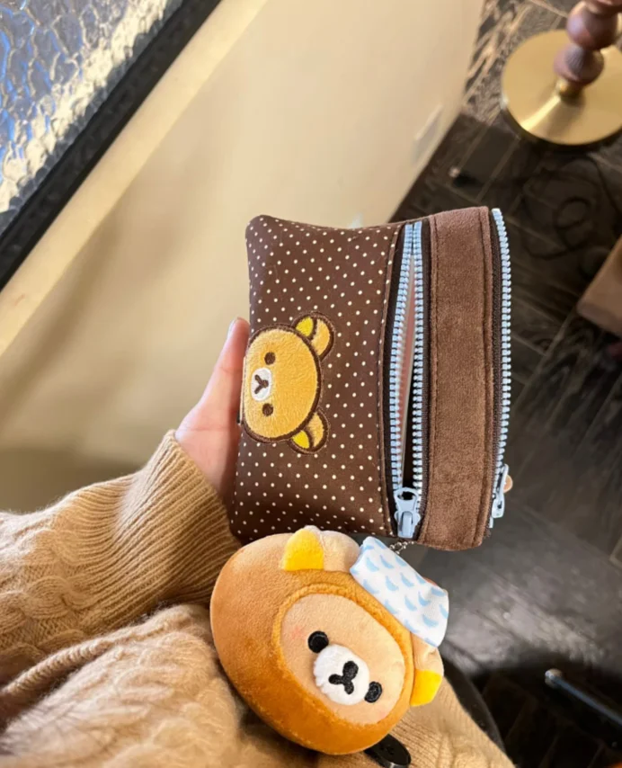 2026 Rilakkuma Damen Kartenhalter Dokumentenorganizer Führerscheinhülle Mini-Geldbörse Kartenetui Münzbeutel Tragbare Tasche Ohne Anhänger – Detail 2