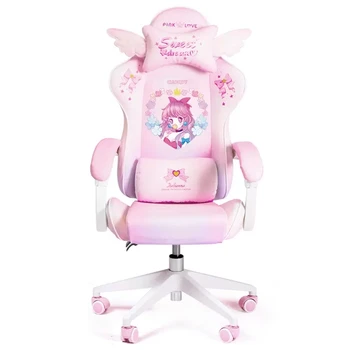 2023 New Cute pink cartoon chairs bedroom office computer chair home girls gaming chair swivel