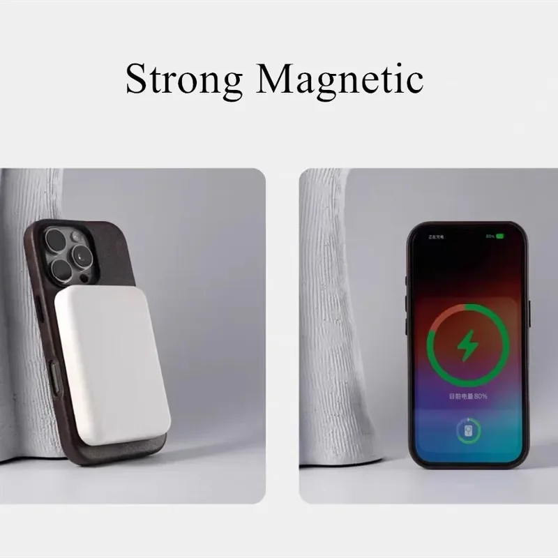 Retro Premium Brown Leather Case with Magnetic Ring Cover